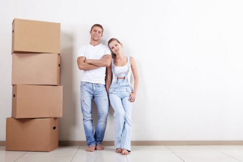 Removal van and movers working on a residential move in Hounslow