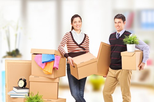A local Hounslow van move with packed boxes ready for transport