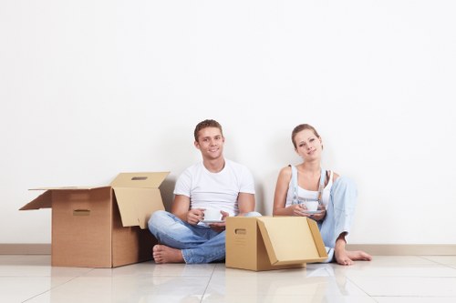 Customer and driver reviewing move details before transport