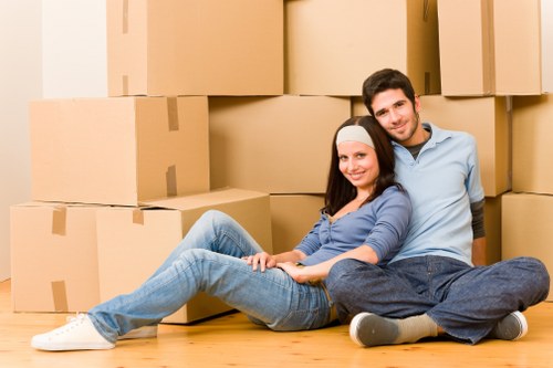 Packed boxes and protected household items ready for relocation