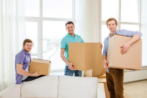 A removals team handling a flat move in Hounslow